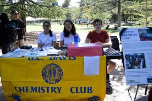 Members of the UC Davis Chemistry Club try to recruit more members.